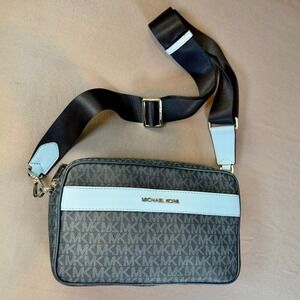 Michael Kors Kenly Large Signature Logo Crossbody Bag Admiral Blue 35T0SY9C7B